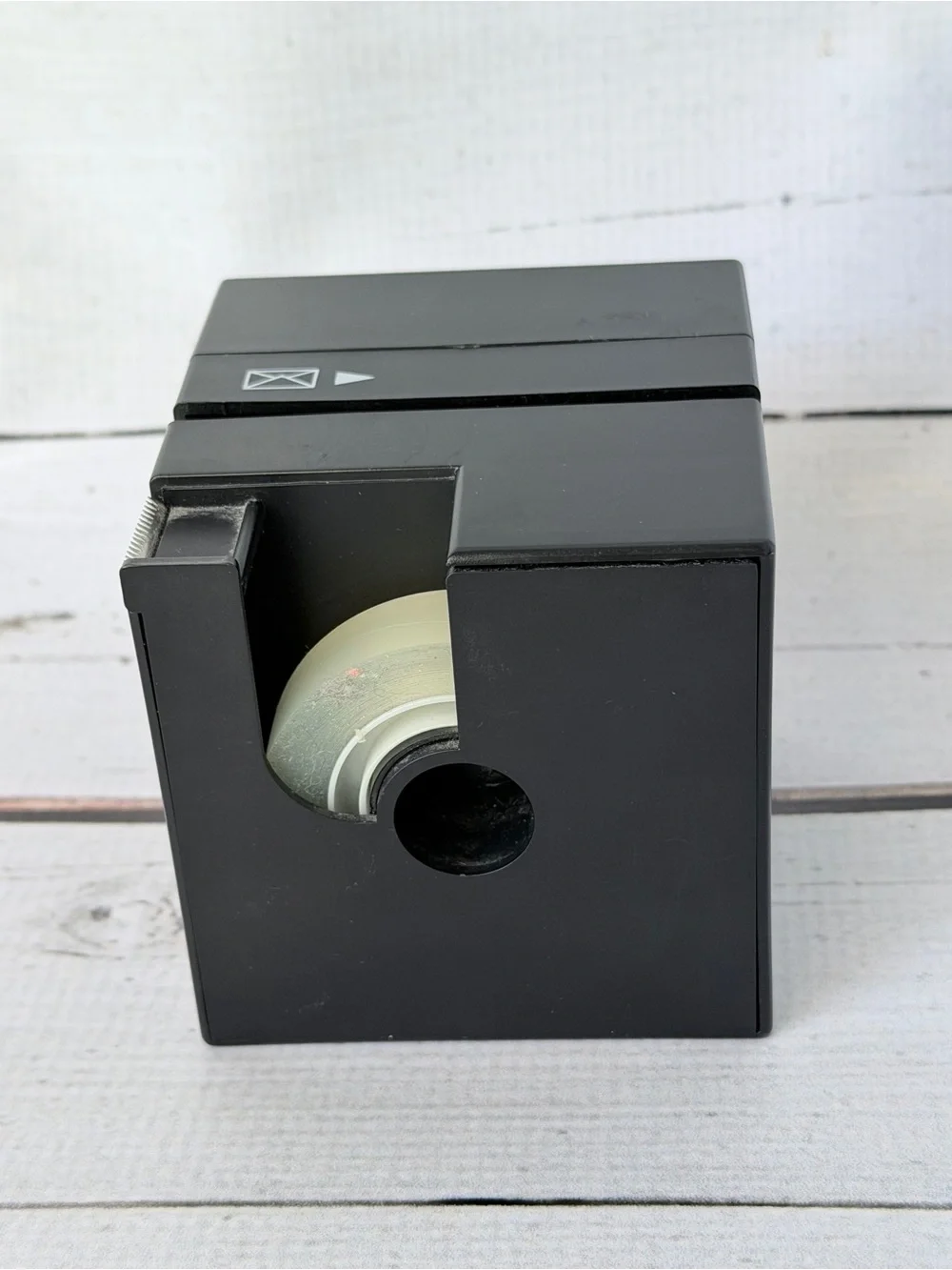 VINTAGE Brookstone Black and Cream Square Wall Clock